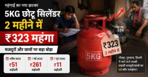 LPG Price Hike Again : गरीब की रसोई पर हमला? 5KG गैस सिलेंडर 2 महीने में ₹323 महंगा