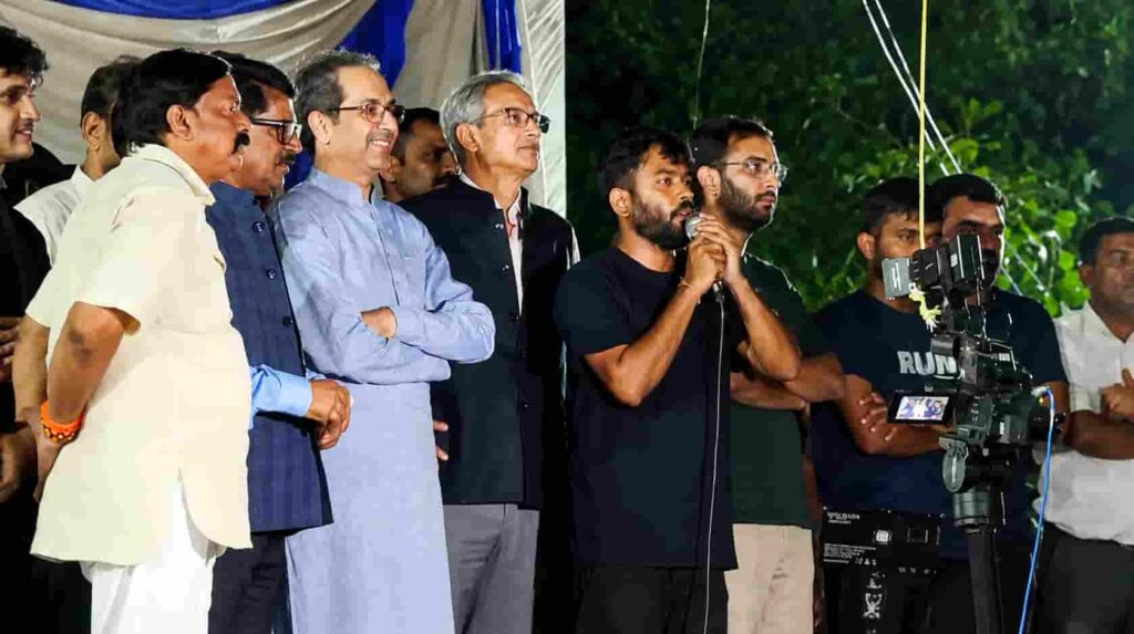 Uddhav Thackeray in Protest