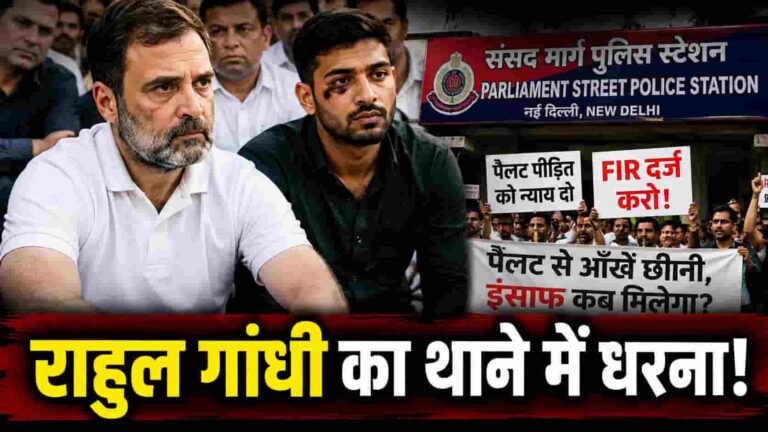 Delhi Police Pellet Case: FIR के लिए थाने में धरने पर राहुल गांधी, पैलेट पीड़ित छात्र के साथ बढ़ा सियासी पारा